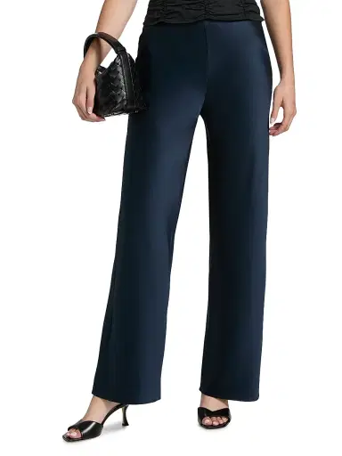 Reformation Women's Gale Satin Mid-Rise Bias Pants - Midnight | Thumbnail 3 Reformation Women's Gale Satin Mid-Rise Bias Pants - Midnight | Thumbnail 3