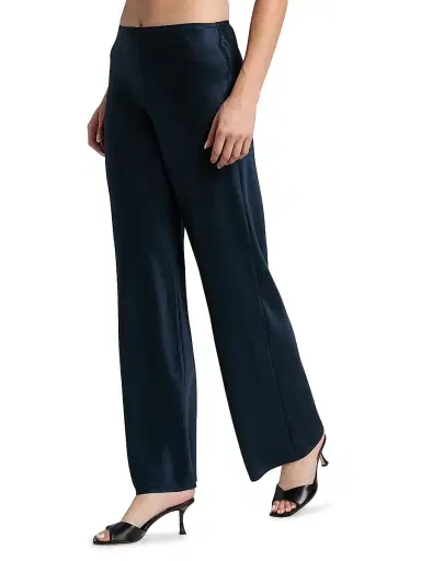 Reformation Women's Gale Satin Mid-Rise Bias Pants - Midnight | Thumbnail 4 Reformation Women's Gale Satin Mid-Rise Bias Pants - Midnight | Thumbnail 4