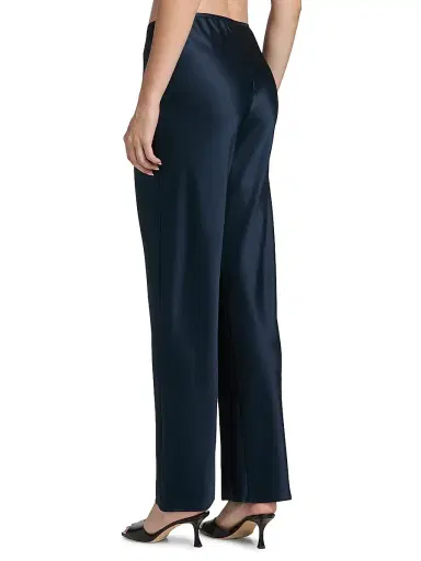 Reformation Women's Gale Satin Mid-Rise Bias Pants - Midnight | Thumbnail 5 Reformation Women's Gale Satin Mid-Rise Bias Pants - Midnight | Thumbnail 5