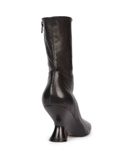 Dries Van Noten Women's Leather Wedge Booties - Black - Size 6.5 | Thumbnail 3