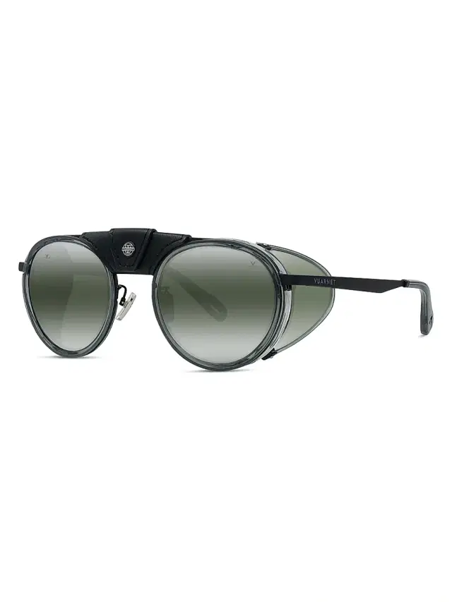 Vuarnet Men's Atelier Glacier 01 Round Sunglasses - Grey And Smoke Mirror