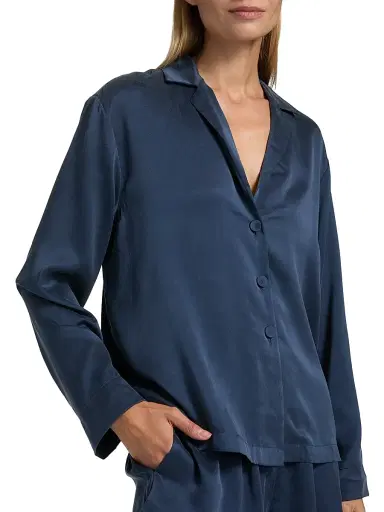 Lunya Women's Washable Silk Pajamas - Deep Blue | Thumbnail 6 Lunya Women's Washable Silk Pajamas - Deep Blue | Thumbnail 6