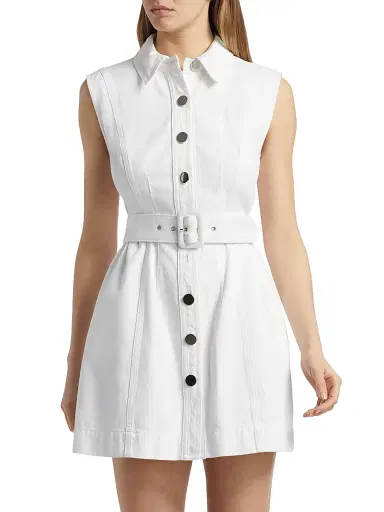 Toccin Women's Miley Cotton Button-Front Minidress - Optic | Thumbnail 3 Toccin Women's Miley Cotton Button-Front Minidress - Optic | Thumbnail 3