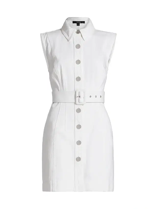 Toccin Women's Miley Cotton Button-Front Minidress - Optic