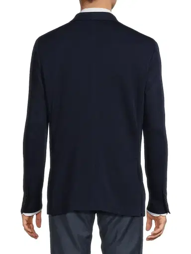 Saks Fifth Avenue Men's Double-Breasted Wool Blazer - Navy - Size 48 | Thumbnail 5