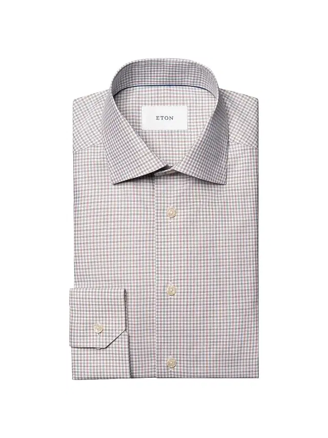 Men's Contemporary Fit Check Shirt - Red
