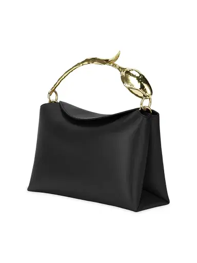 Erdem Women's Bloom Medium Leather Top Handle Bag - Black | Thumbnail 4 Erdem Women's Bloom Medium Leather Top Handle Bag - Black | Thumbnail 4