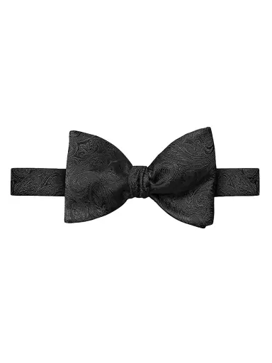 Eton Men's Paisley Silk Bow Tie - Black | Thumbnail 1 Eton Men's Paisley Silk Bow Tie - Black | Thumbnail 1