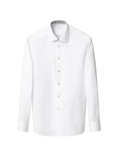 Eton Men's Contemporary-Fit Solid Cotton Twill Shirt - White | Thumbnail 2 Eton Men's Contemporary-Fit Solid Cotton Twill Shirt - White | Thumbnail 2