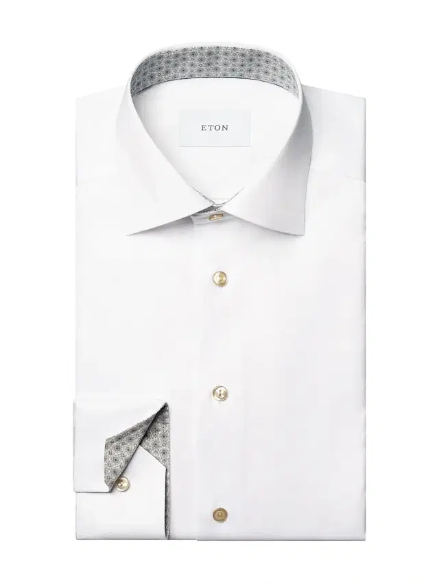 Men's Contemporary-Fit Solid Cotton Twill Shirt - White