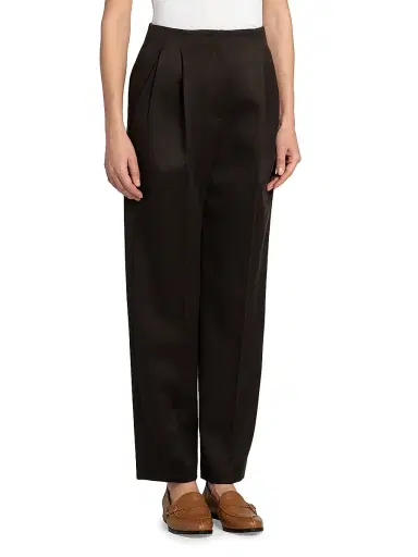 Giorgio Armani Women's Wool Pleated Trousers - Dark Brown - Size 12 | Thumbnail 4
