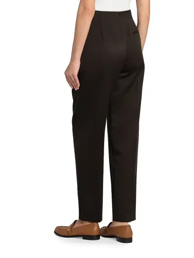 Giorgio Armani Women's Wool Pleated Trousers - Dark Brown - Size 12 | Thumbnail 5
