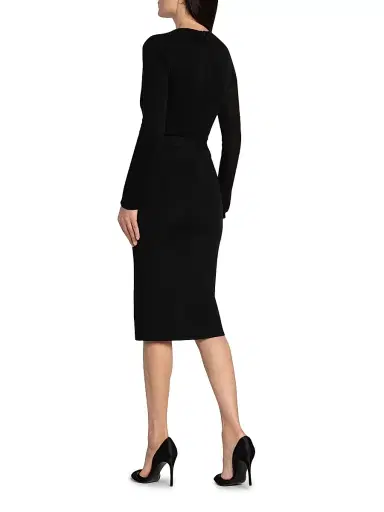Giorgio Armani Women's Mix Media Sheath Dress - Black Beauty | Thumbnail 5