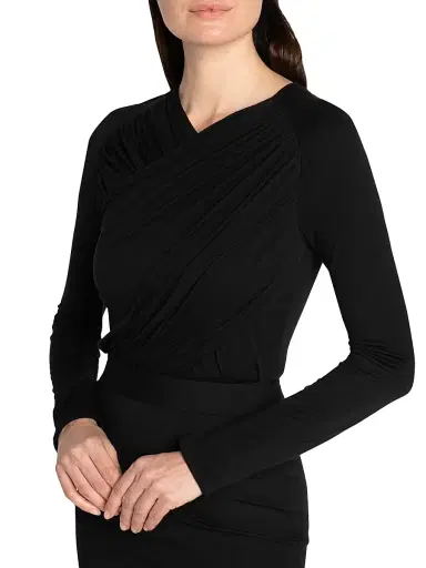 Giorgio Armani Women's Mix Media Sheath Dress - Black Beauty | Thumbnail 6