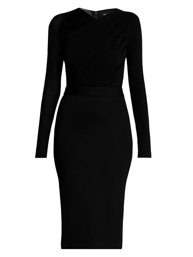 Giorgio Armani Women's Mix Media Sheath Dress - Black Beauty