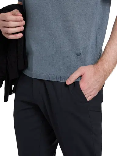 Emporio Armani Men's Wool-Silk Short-Sleeve Crewneck Sweater | Thumbnail 6 Emporio Armani Men's Wool-Silk Short-Sleeve Crewneck Sweater | Thumbnail 6