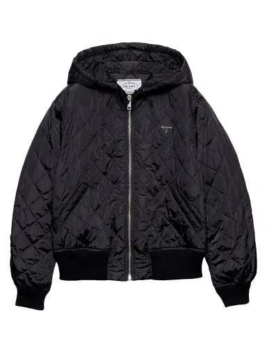 Prada Women's Lightweight Quilted Re-Nylon Jacket - Navy Blue | Thumbnail 1 Prada Women's Lightweight Quilted Re-Nylon Jacket - Navy Blue | Thumbnail 1