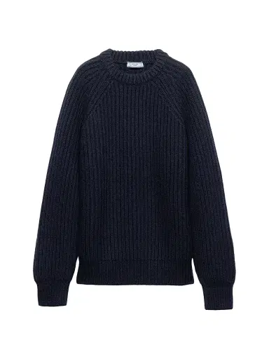 Prada Women's Wool and Cashmere Crew-Neck Sweater - Blue | Thumbnail 1