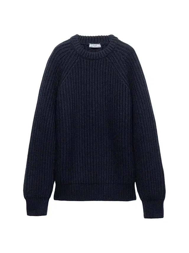 Women's Wool and Cashmere Crew-Neck Sweater - Blue