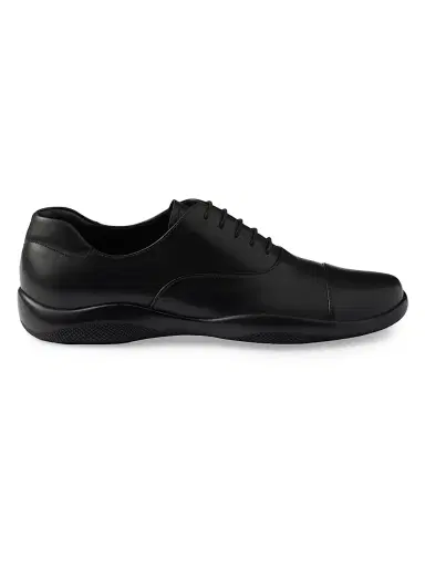 Prada Men's Toblach Laced Leather Shoes - Black - Size 13 | Thumbnail 1 Prada Men's Toblach Laced Leather Shoes - Black - Size 13 | Thumbnail 1