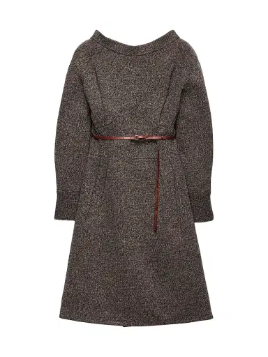 Prada Women's Mouliné Wool Dress - Grey | Thumbnail 1