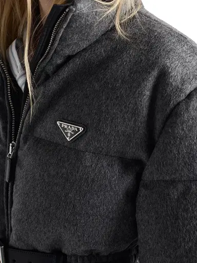 Prada Women's Loden Down Jacket - Grey - Size 4 | Thumbnail 5