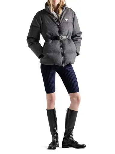 Prada Women's Loden Down Jacket - Grey - Size 4 | Thumbnail 6