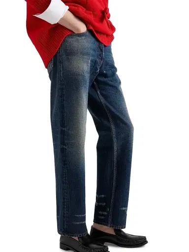 Prada Women's Five-Pocket Washed Denim Jeans - Blue | Thumbnail 4