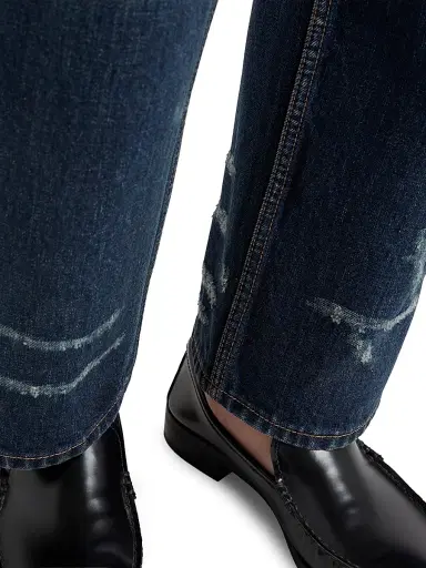 Prada Women's Five-Pocket Washed Denim Jeans - Blue | Thumbnail 6
