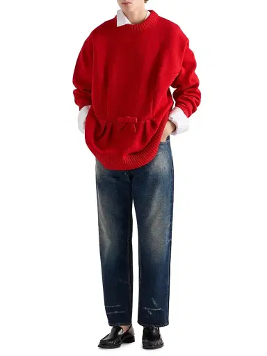 Prada Women's Five-Pocket Washed Denim Jeans - Blue | Thumbnail 7