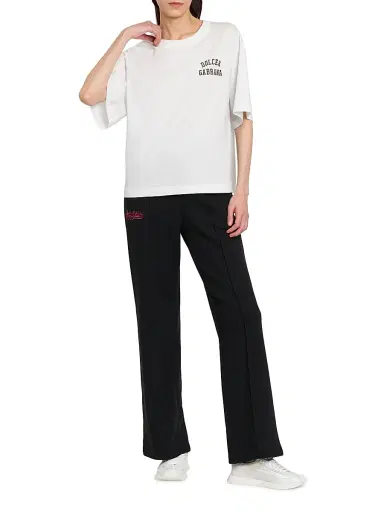 Dolce & Gabbana Women's Logo Cotton Boxy T-Shirt - White - Size Large | Thumbnail 2 Dolce & Gabbana Women's Logo Cotton Boxy T-Shirt - White - Size Large | Thumbnail 2