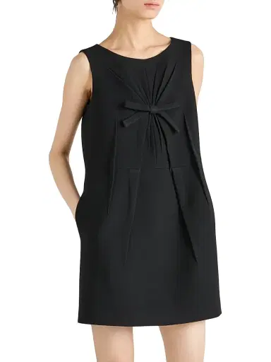Prada Women's Natté Fabric Mini Dress - Black | Thumbnail 2