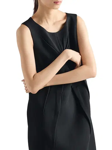 Prada Women's Natté Fabric Mini Dress - Black | Thumbnail 5