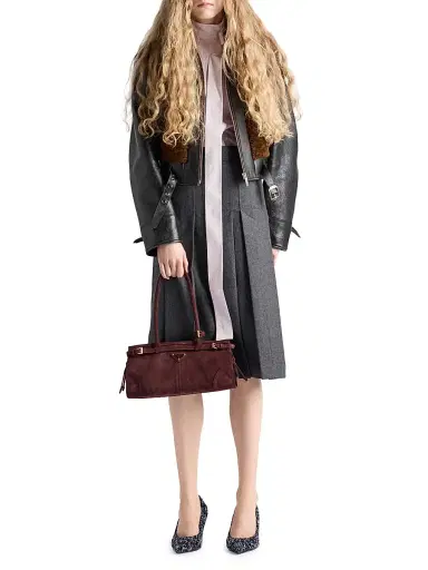 Prada Women's Pleated Flannel Skirt - Grey | Thumbnail 7