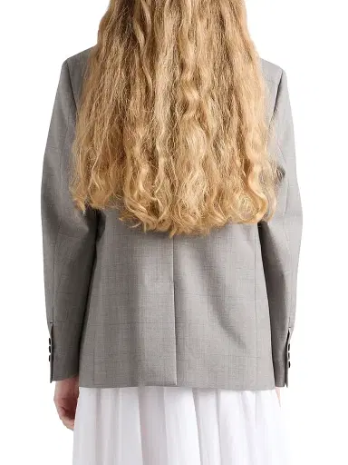 Prada Women's Single-Breasted Checked Grisaille Jacket - Grey - Size 6 | Thumbnail 3 Prada Women's Single-Breasted Checked Grisaille Jacket - Grey - Size 6 | Thumbnail 3
