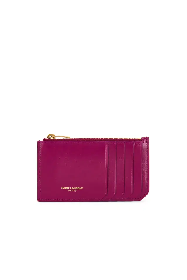 Saint Laurent Zipped Fragments Credit Card Case