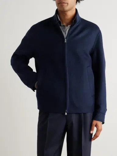 Lardini Brushed Wool and Cashmere-Blend Bomber Jacket - Men | Thumbnail 3 Lardini Brushed Wool and Cashmere-Blend Bomber Jacket - Men | Thumbnail 3
