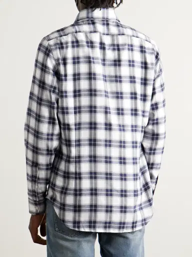 ELEVENTY Checked Cotton and Lyocell-Blend Flannel Shirt - Men | Thumbnail 4
