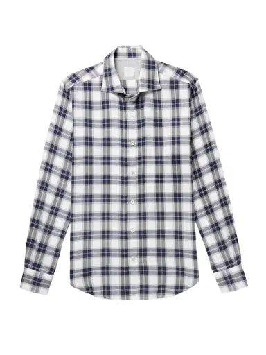 ELEVENTY Checked Cotton and Lyocell-Blend Flannel Shirt - Men | Thumbnail 1