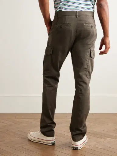 MR P. Samuel Slim-Fit Straight-Leg Organic Cotton-Twill Cargo Trousers - Men | Thumbnail 4