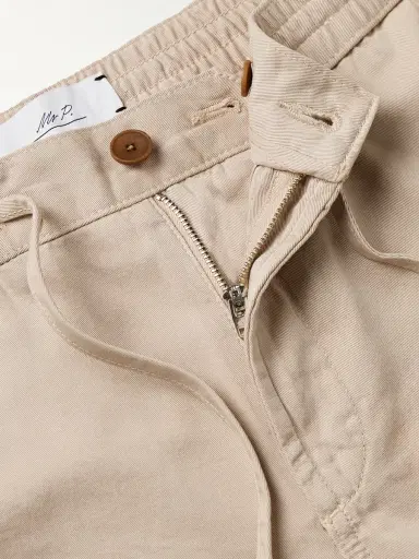 MR P. Edward Straight-Leg Organic Cotton-Twill Drawstring Trousers - Men | Thumbnail 6