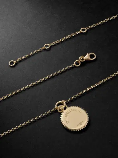 Foundrae Internal Compass 18-Karat Gold Diamond Pendant Necklace - Men | Thumbnail 3