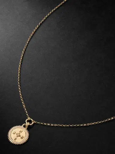 Foundrae Internal Compass 18-Karat Gold Diamond Pendant Necklace - Men | Thumbnail 1