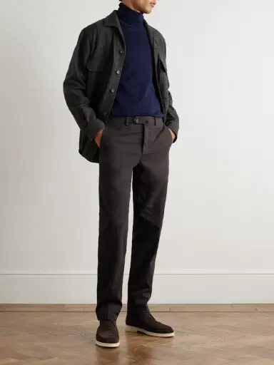Loro Piana Carlo Hyannis Tapered Cotton-Blend Trousers - Men | Thumbnail 2