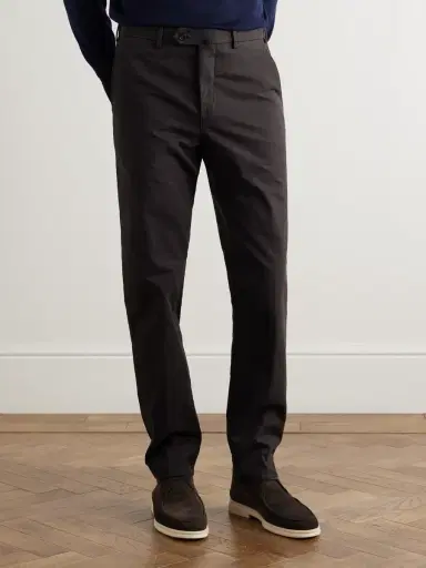 Loro Piana Carlo Hyannis Tapered Cotton-Blend Trousers - Men | Thumbnail 3