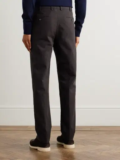 Loro Piana Carlo Hyannis Tapered Cotton-Blend Trousers - Men | Thumbnail 4