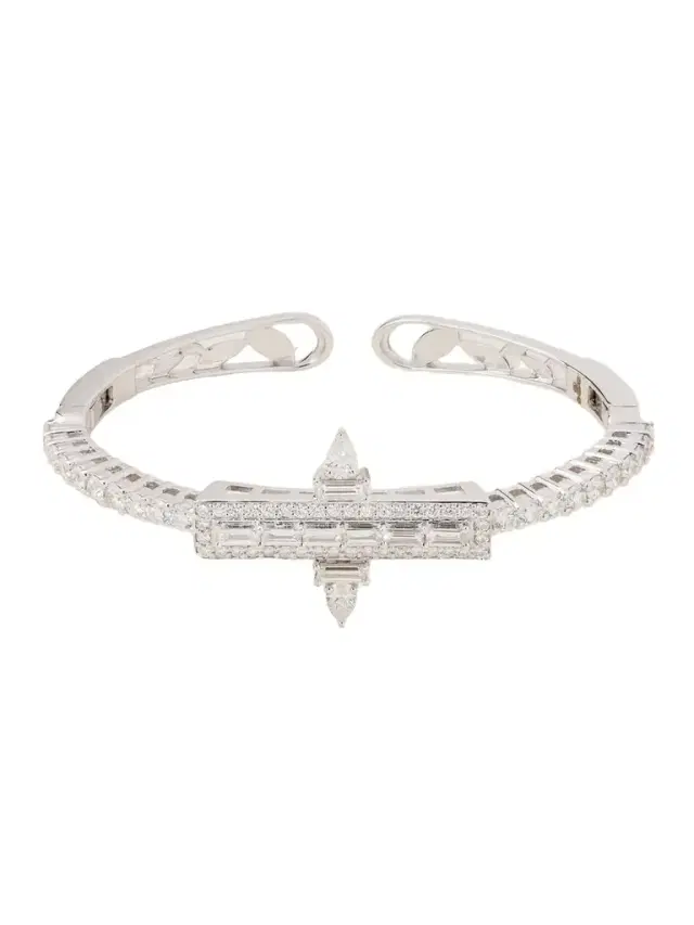 YEPREM 18-karat White Gold Diamond Bangle