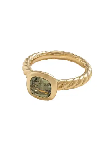 David Yurman Dy Mercer® 18-karat Gold Prasiolite Ring | Thumbnail 1
