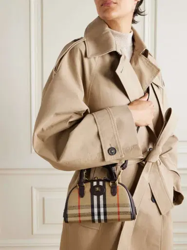 Burberry Mini Leather-trimmed Checked Coated-canvas Top Handle Bag | Thumbnail 3 Burberry Mini Leather-trimmed Checked Coated-canvas Top Handle Bag | Thumbnail 3
