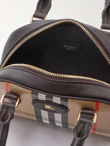 Burberry Mini Leather-trimmed Checked Coated-canvas Top Handle Bag | Thumbnail 5 Burberry Mini Leather-trimmed Checked Coated-canvas Top Handle Bag | Thumbnail 5